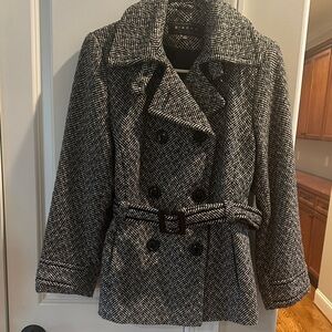Giacca Black and White Pea Coat